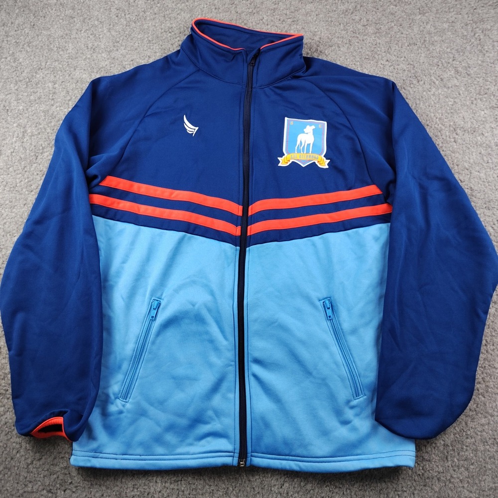 Ted Lasso Track Jacket Mens Medium AFC Richmond Blue Orange Stripes EUC